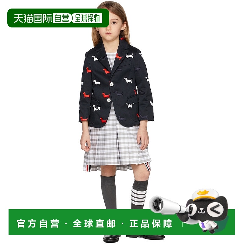1h可退 潮奢 Thom Browne 汤姆 布朗 女童 海军蓝 Hector Half Dr