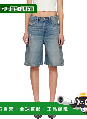 1h可退 潮奢 Diesel 迪赛 女士 蓝色 De-Sire 牛仔短裤 A140510DB