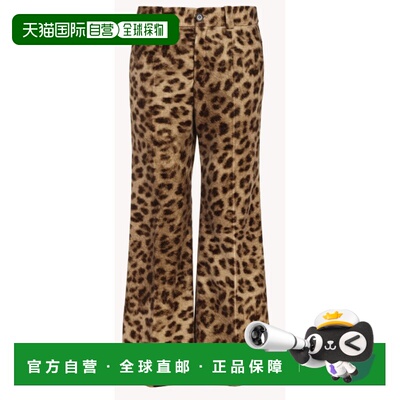 CHLOÉ 女士休闲裤 CH25SPA3129026A SS2025 棕色 Cropped leopard