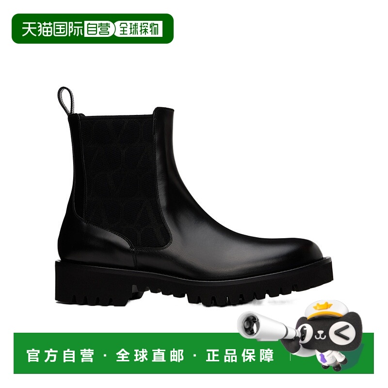 VALENTINO 男士靴子 YS0H67HED0NO CO 黑色 Beatle 切尔西短筒靴