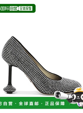 LOEWE 女士高跟鞋 L815S01X791100 SS2025 黑色 钻饰高跟鞋