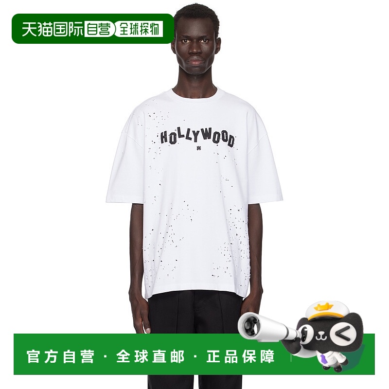 1h可退 潮奢 AMIRI 男士 白色 Hollywood Shotgun T 恤 AMJYTE109