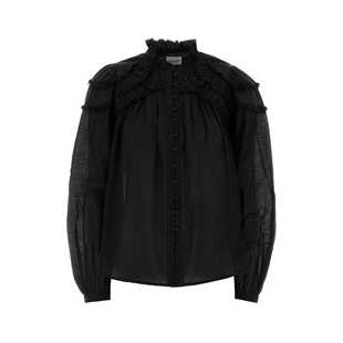 黑色棉混纺衬衫 潮奢 HT0681FBB3J04 Christa 女士 ISABEL MARANT