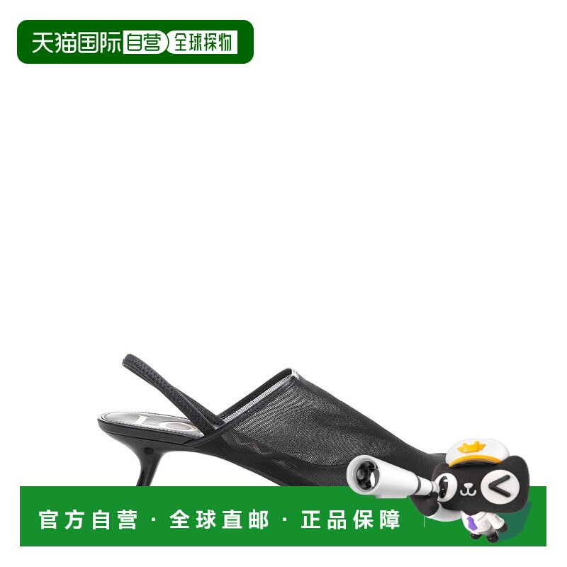 1h可退 LOEWE 女士高跟鞋 LLSP379X011100 SS2025 黑色 网眼露跟