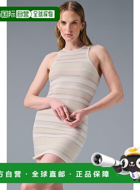 alo yoga 条纹圆领修身短款无袖连衣裙 女款w8264rBlack/Onyx