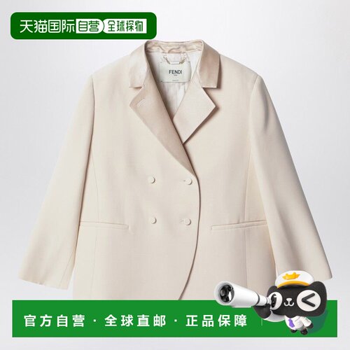 FENDI 女士外套 FJ7676AC4GF1I1G SS2026 浅棕色 Ivory single-br