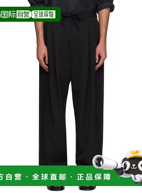 1h可退 潮奢 Lemaire 男士 黑色 Drawstring Pleated 长裤 PA1168