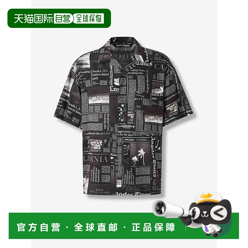 1h可退 PALM ANGELS 男士衬衫 PMGG00DF25FAB0051003BLACKOFFWHIT