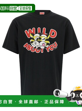 KENZO 男士T恤 FG55TS2064SG99J SS2026 黑色 'Wild Tiger' T-shi