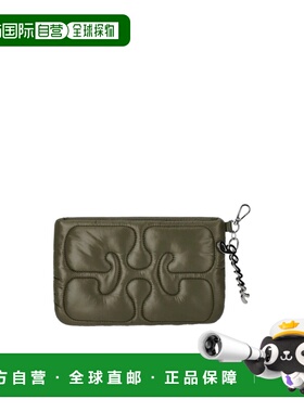 GANNI 女士钱包 B3010132861 SS2026 绿色 拉链钱包
