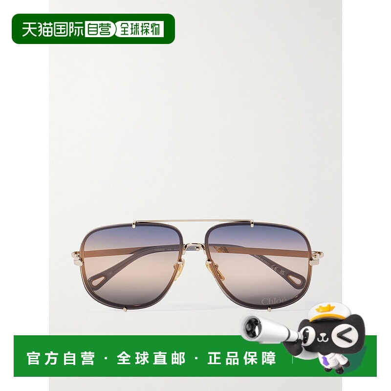 1h可退 潮奢 Chloe 蔻依 女士 眼鏡飛行員鏡框太陽眼鏡 CH0348S