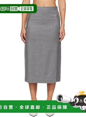1h可退 潮奢 Pushbutton 女士 灰色 Side Folded 半身裙 PB244040
