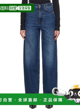 潮奢 toteme 女士 蓝色 Wide Leg 牛仔裤 242WRB2426FB0045直筒裤