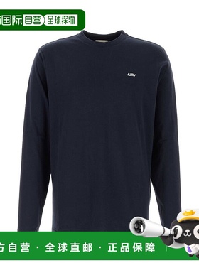AUTRY 男士T恤 LSPXA6JB SS2025 蓝色 Dark blue cotton t-shirt