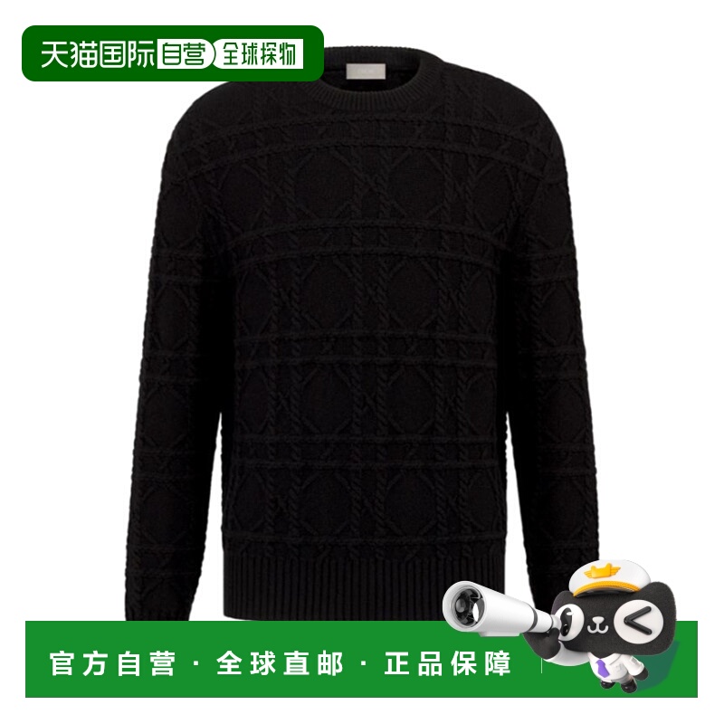 1h可退 DIOR 男士针织衫 513M627AT738C900 SS2025 黑色长袖