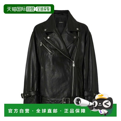 PINKO 女士皮衣 106231A31XZ99 SS2026 黑色 Leather biker jacke