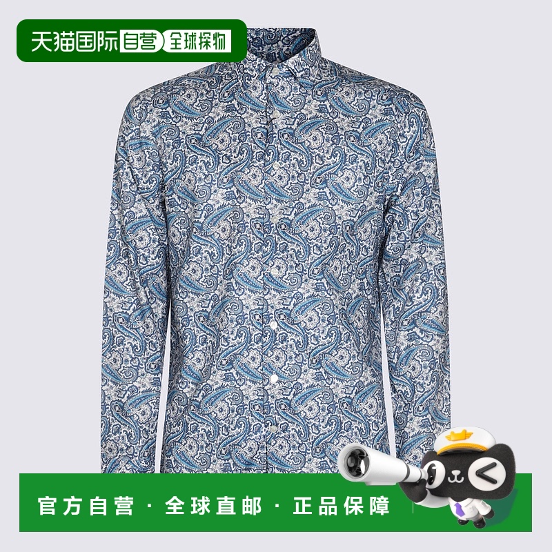 1h可退 ETRO 男士衬衫 MRIB000199SA5E9X0800 SS2025 蓝色