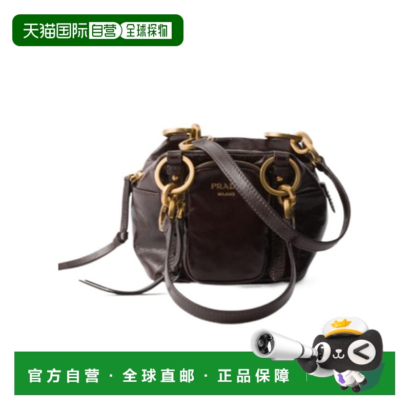 1h可退 PRADA 女士单肩包 1BB1372CYRVOOOF01D6 SS2025 深棕色