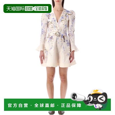 1h可退 潮奢 ZIMMERMANN 女士 LUNA 深V迷你连衣裙 8637DS261