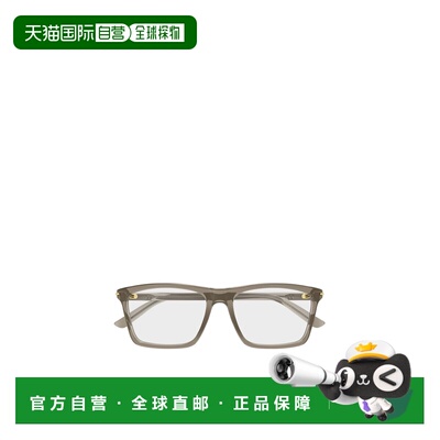 GUCCI 男士眼镜 GG1445O014 SS2026 古驰 灰色几何 平光镜