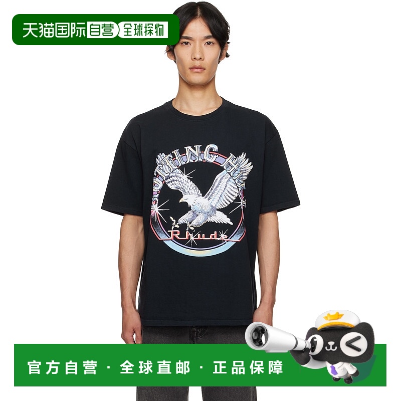 1h可退 潮奢 Rhude 男士 黑色 Notting Hill Eagle T 恤 RHPF25TT