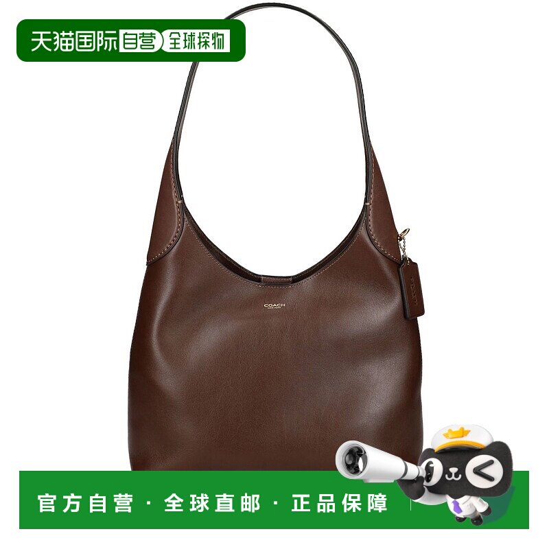 COACH 女士单肩包 CU068B4MER AW2025 酒红色 蔻驰LOGO 单肩包