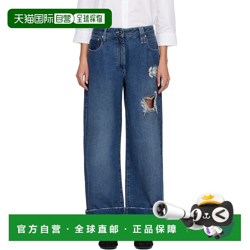 1h可退 潮奢 Simone Rocha 蒙娜 罗莎 女士 蓝色 Embellished Str