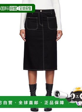 1h可退 潮奢 Courreges 女士 黑色 2-Pocket Topstitched 牛仔半