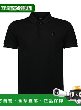FENDI 男士POLO衫 FY0985AUA5F0QA1 CO 黑色 FF-logo polo shirt