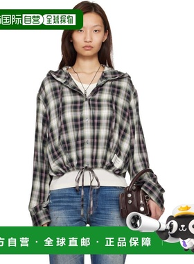 1h可退 潮奢 Acne Studios 艾克妮 女士 黑色 & 绿色连帽夹克 AC0