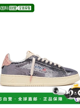 AUTRY 女士运动鞋 ADLWTI02GUN AW2025 银色 DALLAS LOW PAILLET
