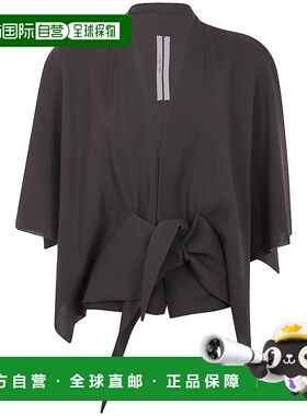 RICK OWENS 女士T恤 RP02E4213WA78 AW2025 女装灰色V领上衣