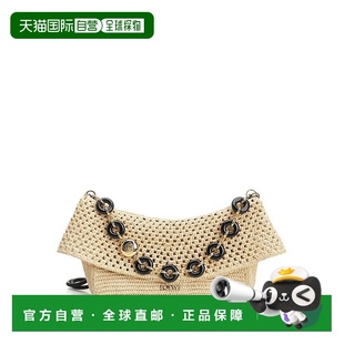 罗意威 LOEWE 女士 中号拉菲草和牛皮革 单肩包 1h可退 Ola 潮奢