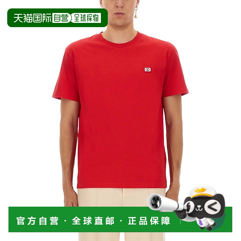 1h可退 VALENTINO 男士T恤 7V3MG10VAQ8157 AW2025 红色华伦天奴