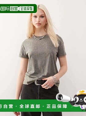 1h可退 潮奢 Noisy May 女士 Noisy 五月合体款绿色水洗T恤(灰色)