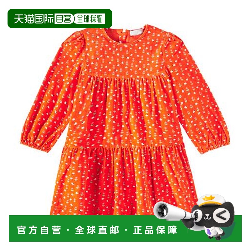 潮奢 Stella Mccartney 斯特拉 麦卡特尼 女童 印花棉质天鹅绒连