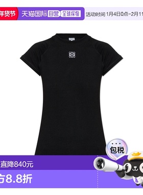 LOEWE 女士T恤 S359Y22XA70BLACK SS2026 黑色 T-shirt with logo