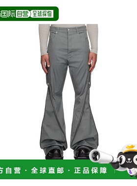 RICK OWENS 男士休闲裤  RU02E1343TE06 AW2025灰色阔腿裤