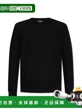 FENDI 男士针织衫 FZX091AUW0F0QA1 AW2025 黑色 FF字母针织衫