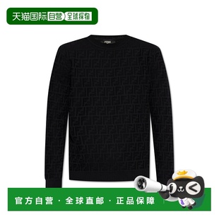 FZX091AUW0F0QA1 针织衫 AW2025 黑色 FENDI FF字母针织衫 男士