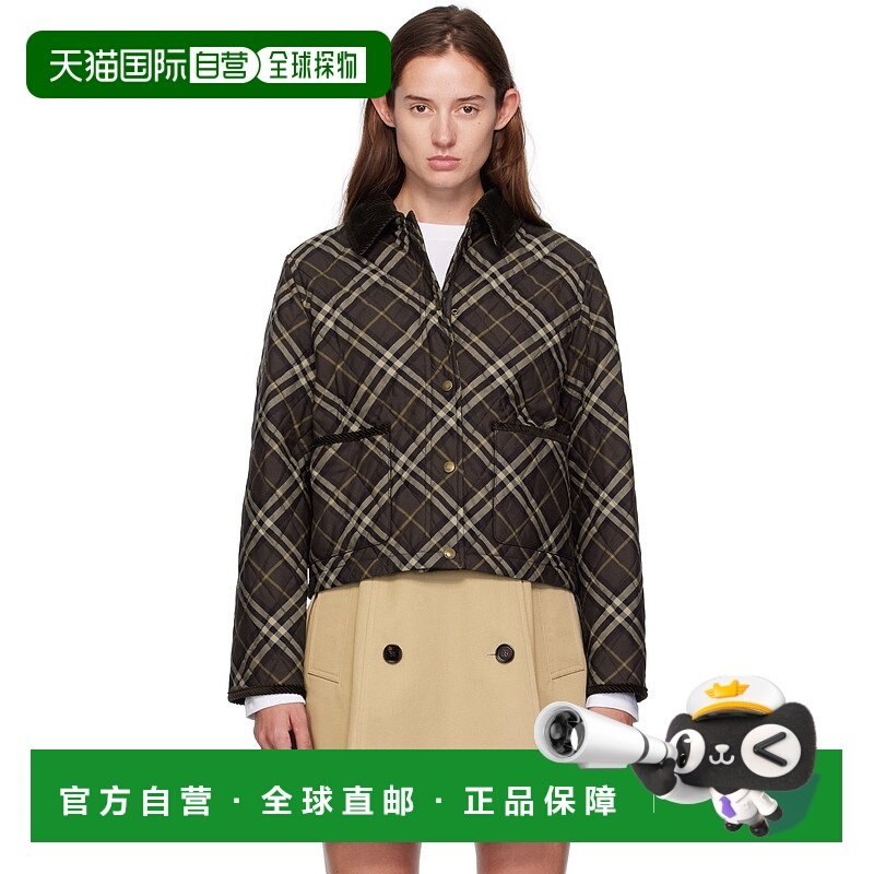 1h可退 潮奢 Burberry 巴宝莉 女士 棕色 & 灰色 Oldham 夹克 811