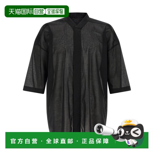 RICK OWENS 男士衬衫 RU01F2238CV09 SS2026 黑色 'Jumbo Faun' s