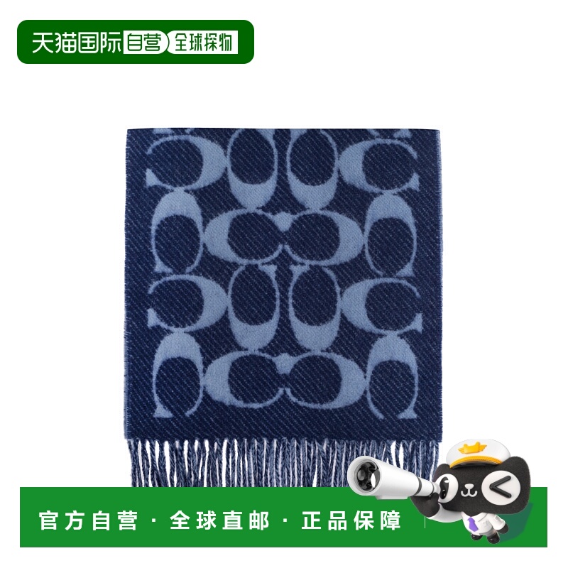 COACH 女士围巾 29COWC5406710415 AW2025 深蓝色 Scarf with mon