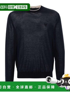 PRADA 男士针织毛衣 UMB67113Y2SWAOF0008 AW2024 蓝色羊绒