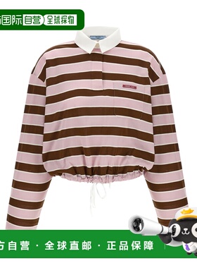 PRADA 女士衬衫 39661SOOO189PF05AB SS2026 花色 Cropped stripe