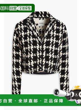 1h可退 潮奢 Sandro 女士 tinsel 千鸟格棉混纺夹克 SFPCA00889NO