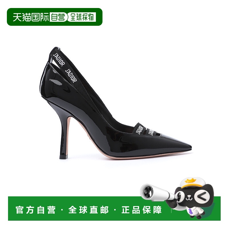 DIOR 女士高跟鞋 KCP304VNR20X AW2019 黑色 尖头徽标绑带高跟鞋
