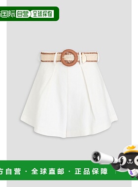 1h可退 潮奢 ZIMMERMANN 女士 束带亚麻短裤 9936ASS241