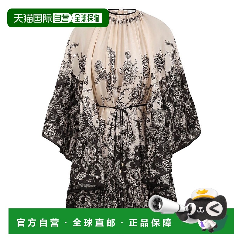 1h可退 潮奢 ZIMMERMANN 女士 连衣裙 3420DSS251CRMBLKFLO