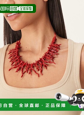 1h可退 潮奢 ASOS 女士 details 设计短款绳子大人造红色珊瑚色项